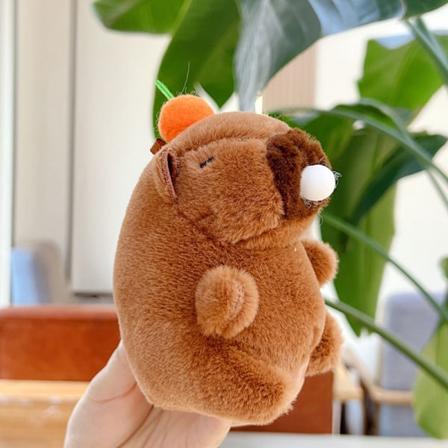 Söta Kapibara Plysch Nyckelring Kawaii Docka Nyckelring Ryggsäck A5