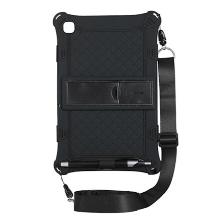 Silikonfodral för Galaxy Tab A7 10.4 Tablet SMT500/T505/T507 Tablet Fodral Tablet Ställ med Penna och Rem (Svart)