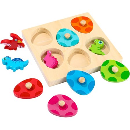 Leksaker från 1 år, träleksak bebis dinoägg för 1 2 3