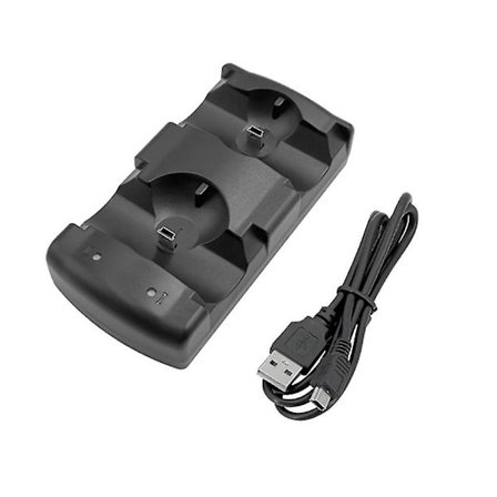 Playstation 3 Ohjain Latausasema 2-in-1 LED-Valolla Yhteensopiva Playstation Ps3/Move Ohjaimelle