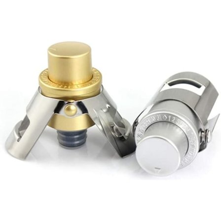 Sett med 2 glitrende champagnepropper med integrert trykk p