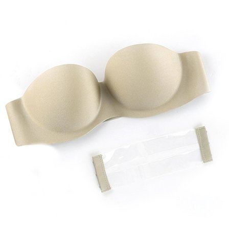 Strapless Bra Push Up Sponge Brassiere With Chargeable Back Strap Non-trace For