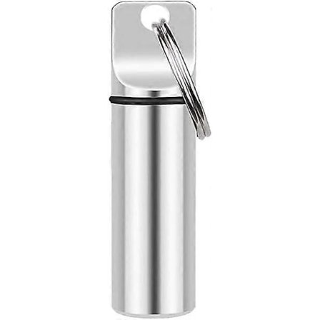 Vandtæt aluminium pilleæske, pilleæske nøglering, lomme pilleetui, bærbar mini pilleæske, bærbar pillebeholder til udendørs rejser