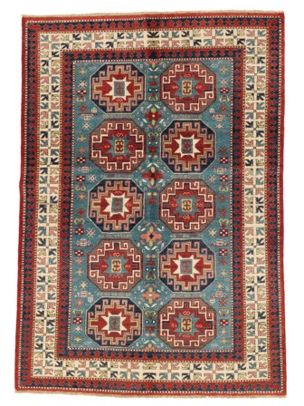 Handgeknüpft Kazak Fine Teppich 138X199 Dunkelrot/Schwarz
