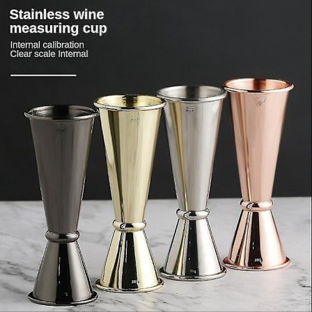 2 st Rostfritt Stål Cocktail Shaker Måttkopp För Hemmabar Party Bar Jigger Dubbel Spritmätkopp Kök Bar Bartillbehör