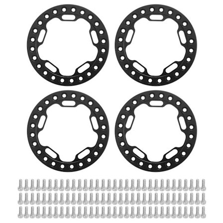 4 stk. Ytre Beadlock-ring for hjul, 1,9 tommer, erstatningsringer for hjulbeadlock for 1/10 RC-biler, svart