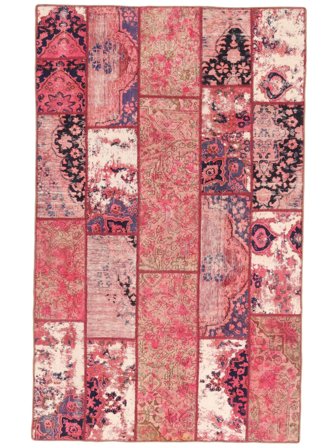 Patchwork Rug 153X250 Red/Dark Red Wool, Persia
