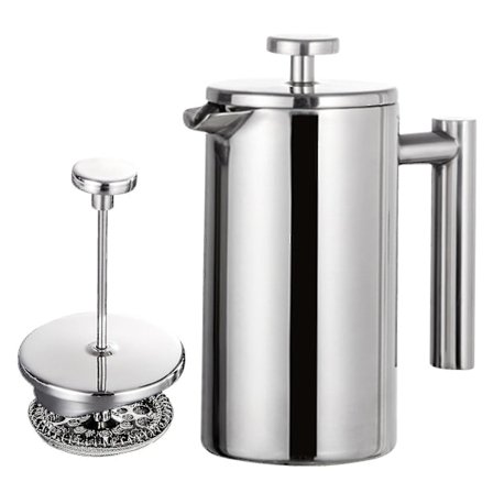 350ml/800ml/1000ml Fransk Press Kaffemaker Rustfritt Stål Dobbeltvegget Isolert Kaffemaker PotBY
