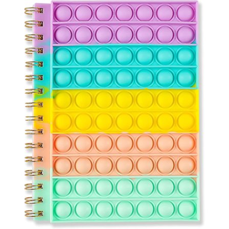 Pop-notatbøker for barn for å lindre stress Komposisjonsnotatbøker, boble Fidget-notatbok for skole, pop Fidget-leketøy Det er spiralnotatbok for 