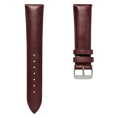 Bracelet de montre en cuir marron foncé de 24 mm avec boucle argentée - Fixation rapide pour hommes - Bracelets de montres
