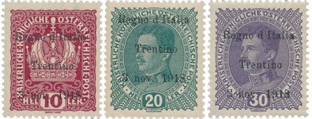 Italien 1918 - Sassone 4+7+9 - Postfrisk