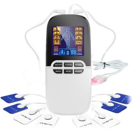 RisingFF Smertelindrende TENS Muskelstimulator med 8 Genanvendelige Elektroder