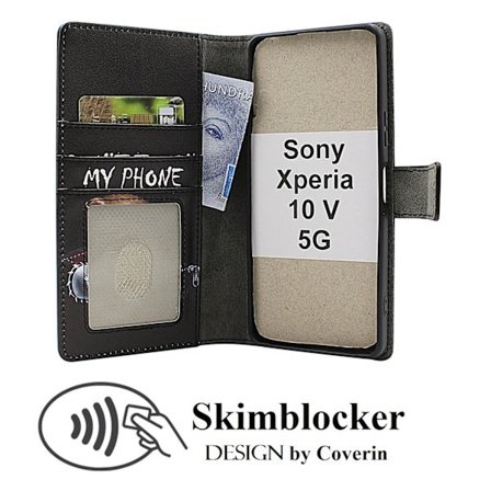 Skimblocker Sony Xperia 10 V 5G Plånboksfodral Design