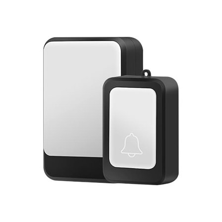 Batteridrevet trådløs dørklokke, farverigt blinkende lys, en knap til nødkald, personsøger til ældre