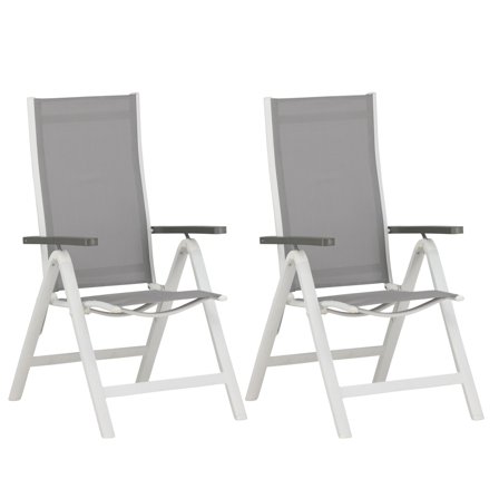 Venture Home Albany 1562-400 Positionsstol 2-pack Vit/Grå, Utemöbler