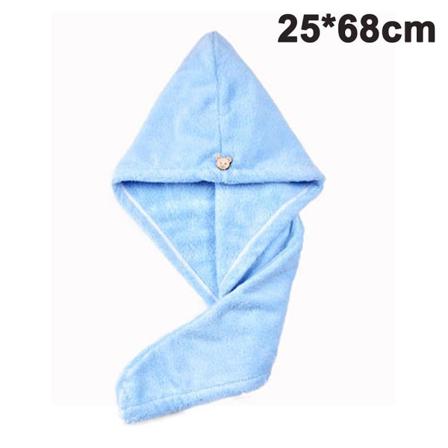 Hiustenpyyhekääre Super Absorbent Twist Turban Kuivaa Hiukset Myssy, 25x68cm, sininen