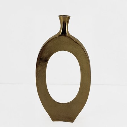 Kultainen alumiininen abstrakti maljakko, 25x5x50 cm