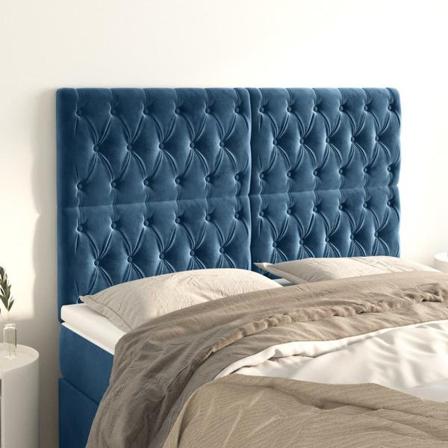 Vidaxl Huvudgavlar 4 St Mörkblå 80x7x78/88 Cm Sammet Blå