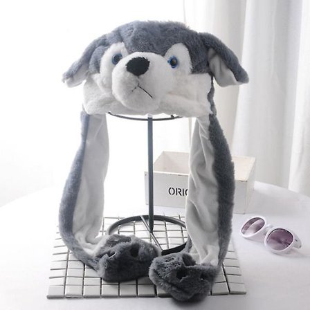 Kaninørehat - Plys Kaninhat Med Bevægelige Ører, Sød Dyrehat