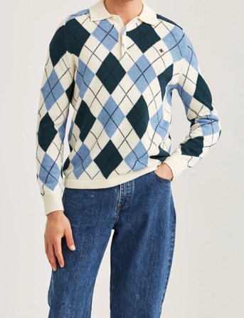 Morris Graham Knitted Rugger - Multi/patterned - S