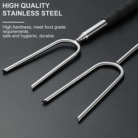 4 stk. Retractable BBQ-spyd, 90 cm Retractable spyd for grilling Marshmallows og Hot Dogs