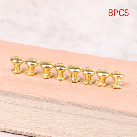 8Stk 1:12 Dukkehus Dørhåndtak Skuffehåndtak Skap Rundt håndtak