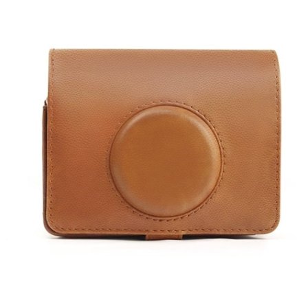 Fujifilm Instax Mini Evo CAIUL retro PU-läderfodral med objektivskydd - Brun