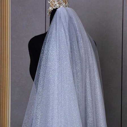 Bryllup Glitter Brudeslør Champagne Pailletter Bryllupstilbehør