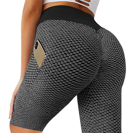 Cykelbyxor med bikakestruktur och två fickor, sportleggings