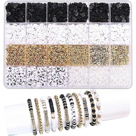 Armbåndsfremstillingskit Venskab Guldperler Lerperler Smykker & Armbåndsfremstillingskit til Teen Piger Charm Armbåndsfremstiller Sæt med 