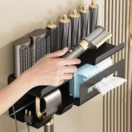 Väggfäste för tillbehör till Dyson Hårfön HS01/05 - Svart