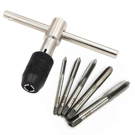 T-tyyppinen 3mm - 6mm käsin kierrettävä kierteitystyökalusarja Käsin kierrettävä kierteitystyökalusarja M3 - M8