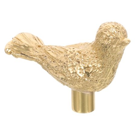 Fågelförmad knopp för byrå, skåp, låda, liten möbelhandtag, dörrhandtag i mässing (4,60 x 3,20 x 2,00 cm, guld)