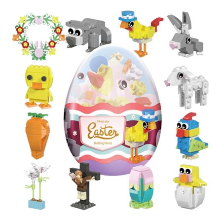 12 i 1 Påskefestgaver, Påskekurvfyll, Påskeeggpremier Leker for barn[D]