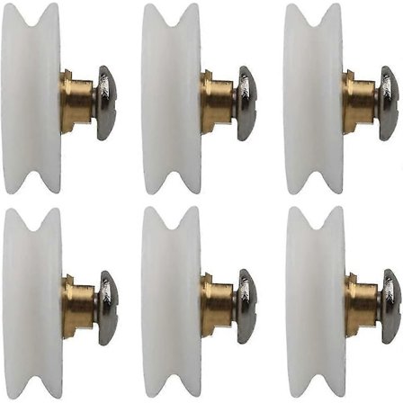 Dusjkabinett Skyvedør Enkelt Hjul Baderom Glassdør Hengende Hjul Gammeldags Skyvedør Hjul Tilbehør Bue Glassdør Rulle (6 stk, Hvit)