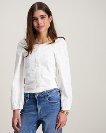 Kids ONLY KOGPILEA 3/4 EMB ANGLAISE SHIRT WVN Blanc T-shirts Fille - Kids Brand Store