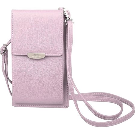 Mini Kvinders Crossbody Telefon Taske Lille Læder Mønt Mobiltelefon Pung Telefon Tegnebog Med Kortlommer (Pink)