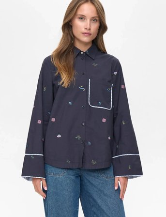 Nümph Nuchiro Boxy Shirt - Navy - 34