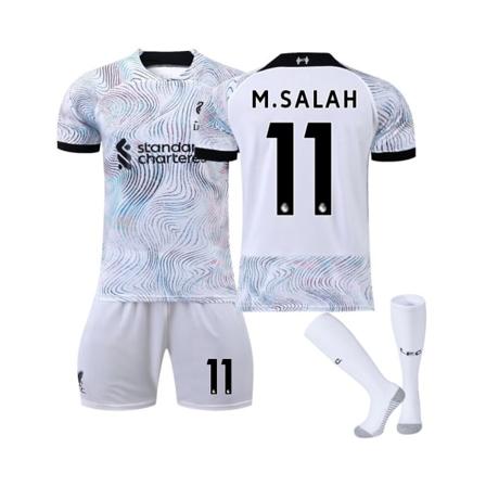 (Liverpool FC 2022/23 Stadium bortatröja M.Salah No.11 Fotbollströja Set M(170-175CM)