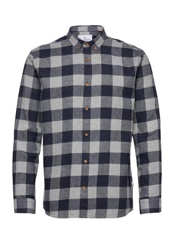 Johan Flannel Checked Shirt Paita Rento Casual Sininen Kronstadt