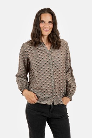 SIGNATURE - Langærmet Skjorte - Grøn Mix - Mønstret