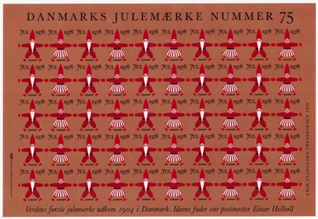 Danmark - julmärkeark 1978 - Utakket - Ubrugt eller foldet