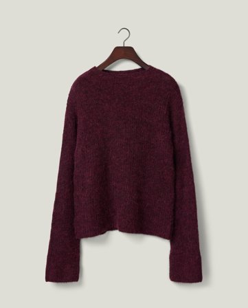 Lexington Alpacablanding høj hals sweater, bordeaux