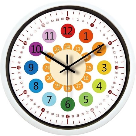 ING Mini Väggklocka - 30 cm Tyst, Tick-Fri Batteridriven Väggklocka - Barnklocka