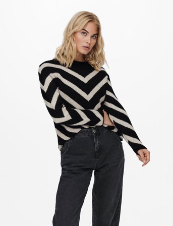 ONLY Onleliza L/S Pullover Knt Noos - Black - XS