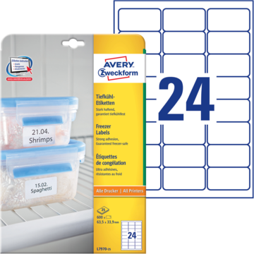 Avery Fryseetikett hvit