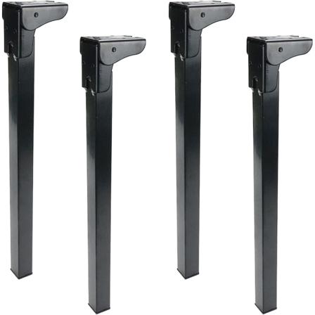4 st hopfällbara bordsben i metall, möbelben, höjd 300 mm / 12 tum, soffbord, bärbara datorben, fötter för heminredning, med monteringsskruvar, svart 