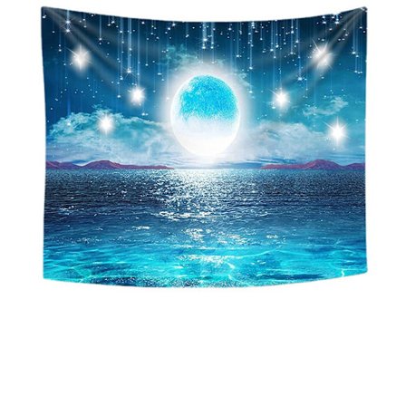 Stjernehimmel Hav Måne og Stjerner Stor Gobelin Veggteppe