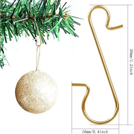 120 stk. juletræskroge, genanvendelige S-kroge i rustfrit stål, små julekroge til ophængning af julekugler og anden juletræspynt