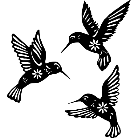 Pakke med 3 metalvægdekorationer sorte fugle udendørs stue have kolibri dekoration vægdekoration metal kolibri til hjemmet